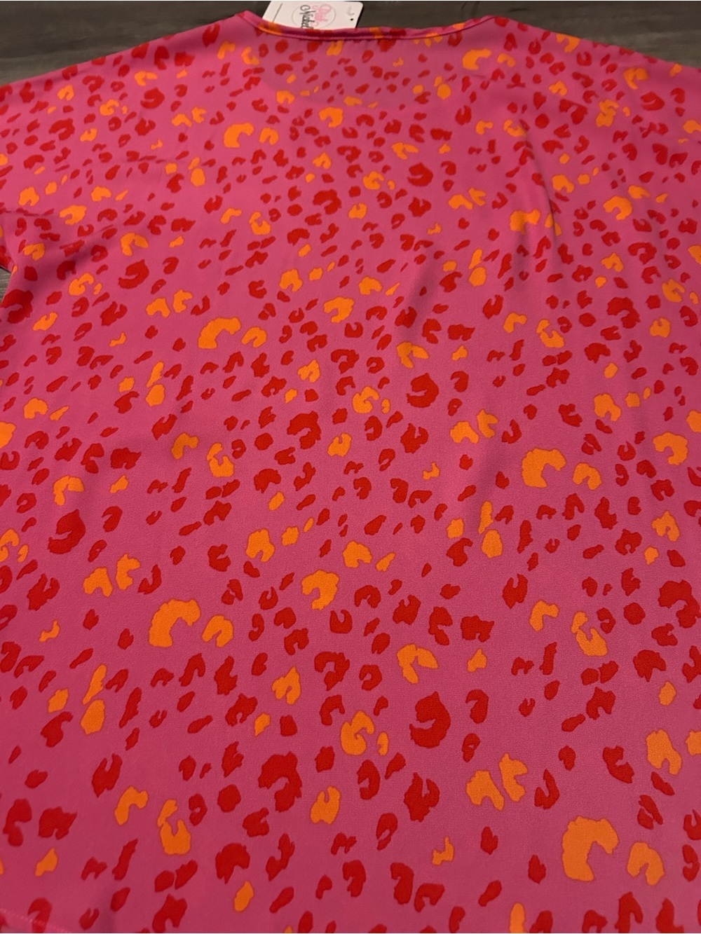 Pink Animal Print Short Sleeve Top - Picture 7 of 8